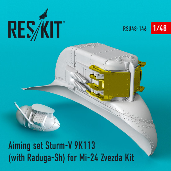 Reskit RSU48-0146 - 1/48 Aiming set Sturm-V 9K113 (with Raduga-Sh) Mi-24 Zvezda