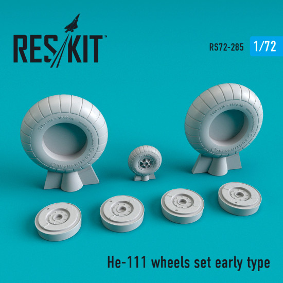 Reskit RS72-0285 - 1/72 He-111 wheels set early type for plastic model kit