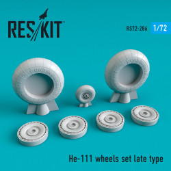 Reskit RS72-0286 - 1/72 He-111 wheels set late type for plastic model kit