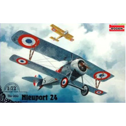 Scale plastic model airplane Nieuport 24 French biplane WWI 1/72 Roden 060