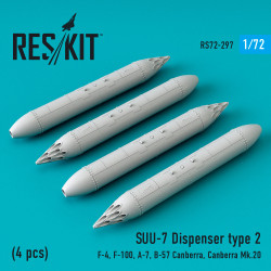 Reskit RS72-0297 - 1/72 SUU-7 Dispenser type 2 (4 pcs) for plastic model kit