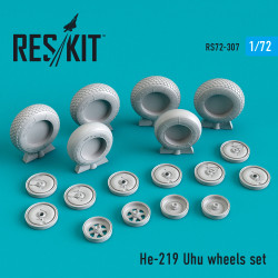 Reskit RS72-0307 - 1/72 He-219 Uhu wheels set for plastic model kit