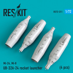 Reskit RS72-0311 - 1/72 UB-32A-24 rocket launcher (4 pcs) (Mi-24,Mi-8) for model