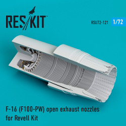 Reskit RSU72-0121 - 1/72 F-16 (F100-PW) open exhaust nozzles for Revell Kit