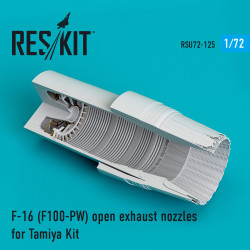 Reskit RSU72-0125 - 1/72 F-16 (F100-PW) open exhaust nozzles for Tamiya Kit