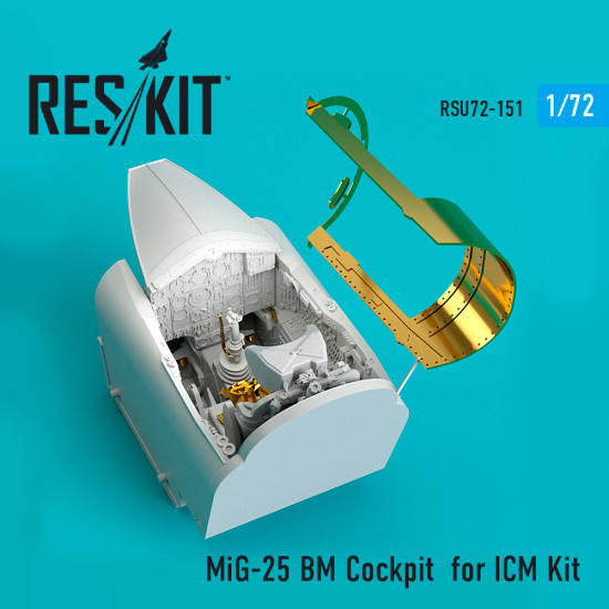 Reskit RSU72-0151 - 1/72 MiG-25 BM Cockpit for ICM Kit scale model kit
