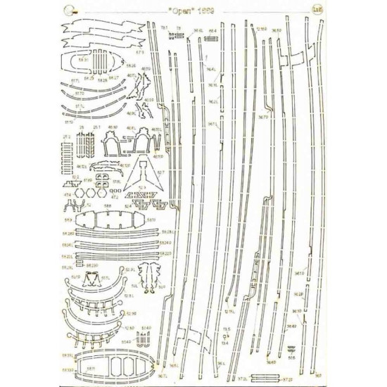 Laser Cutting Orel 307/2 for Frigate Eagle, 1/100 scale, Navy, Russia, 1669