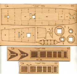 Wooden veneer decks Orel 307/3 for Frigate Eagle, 1/100, Navy, Russia, 1669