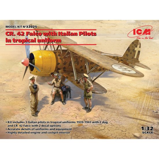ICM 32025 - 1/32 CR. 42 Falco with Italian Pilots in tropical uniform scale kit
