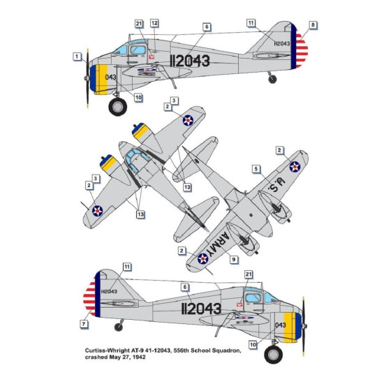 Dora Wings 48043 - 1/48 Curtiss-Wright AT-9 Jeep, scale plastic model kit