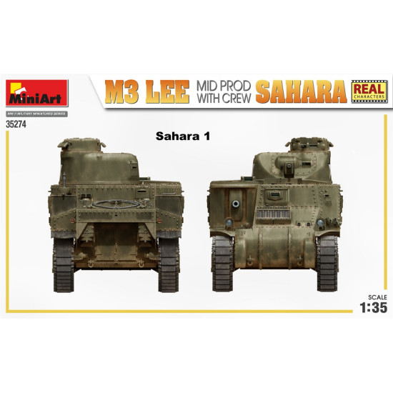 Miniart 35274 - 1/35 M3 LEE MID PROD. SAHARA w/CREW scale model Plastic Kit