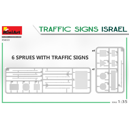 Miniart 35653 - 1/35 Traffic signs. Israel scale plastic model kit Buildings