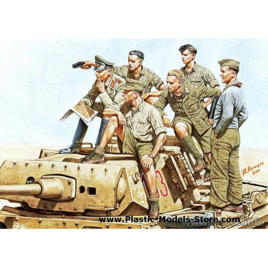 Rommel and German Tank Crew, DAK WWII 1/35 Master Box 3561