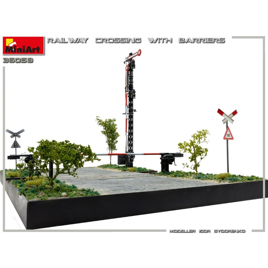 Fr] Miniart Passaggio a Livello Railway Crossing Kit 1:35 - Min35666