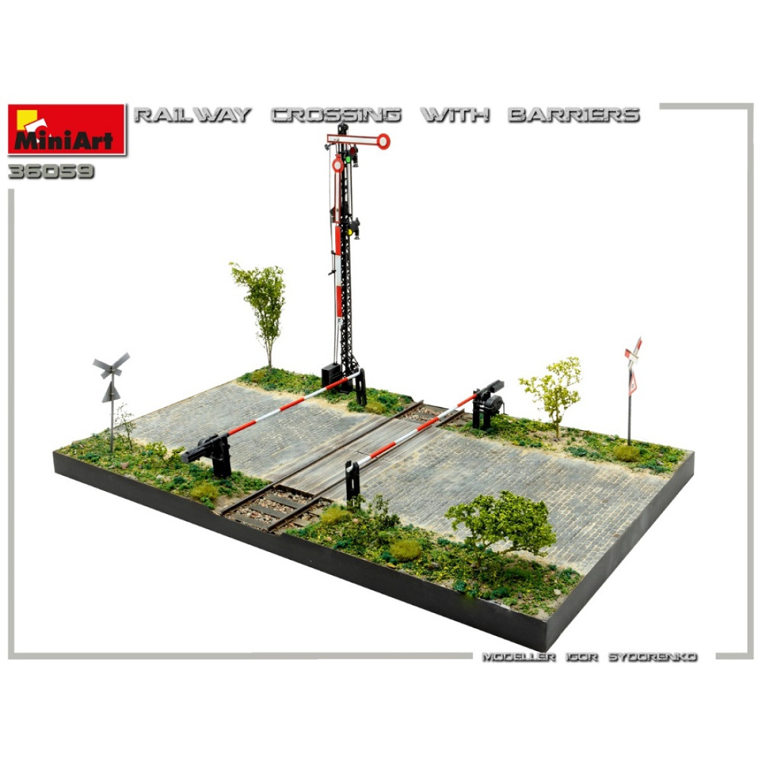 Miniart 36059 - 1/35 Railroad Crossing scale plastic model kit Model ...