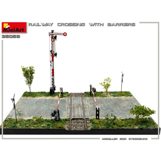 Miniart 36059 - 1/35 Railroad Crossing scale plastic model kit