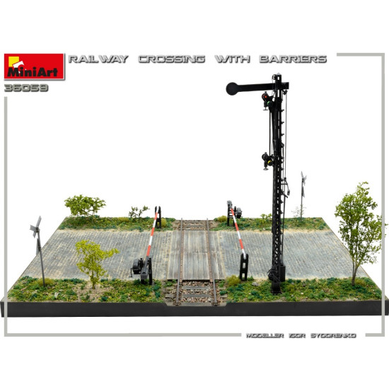 Miniart 36059 - 1/35 Railroad Crossing scale plastic model kit