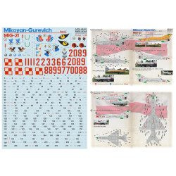 Print Scale 48-201 - 1/48 MiG-21 Polish Air Force Part 1, Decals for aircraft