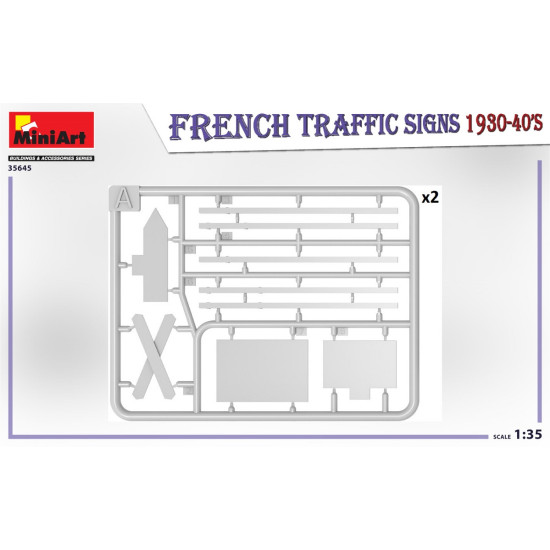 Miniart 35645 - 1/35 FRENCH TRAFFIC SIGNS 1930-40s scale plastic model kit