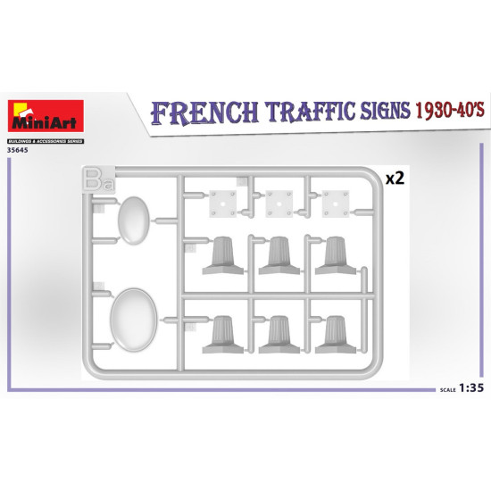 Miniart 35645 - 1/35 FRENCH TRAFFIC SIGNS 1930-40s scale plastic model kit