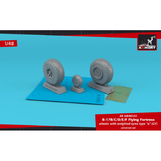 Armory AW48342 - 1/48 B-17B/C/D/E/F Flying Fortress wheels w/ weighted tyres Armory AW48342 - 1/48 B-17B/C/D/E/F Flying Fortress wheels w/ weighted tyres