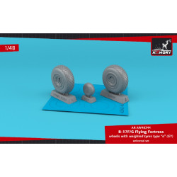 Armory AW48344 - 1/48 B-17F/G Flying Fortress wheels w/weighted tyres type A, GY
