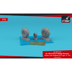 Armory AW72350 1/72 B-17B/C/D/E/F Flying Fortress wheels w/ weighted tyres (B)