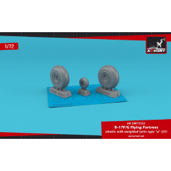 Armory AW72351 1/72 B-17F/G Flying Fortress wheels w/ weighted tyres type A (GY)