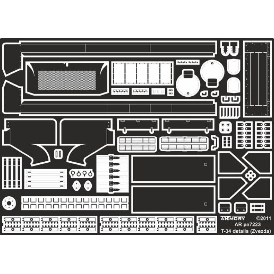 Armory pe7223 - 1/72 T-34 exterior detailing set, for Zvezda kit scale model kit