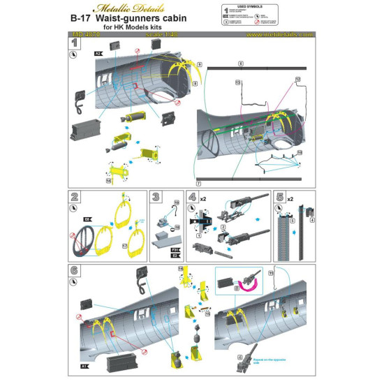 Metallic Details MDR4870 - 1/48 B-17. Waist-gunners cabin (for HK Models kit)