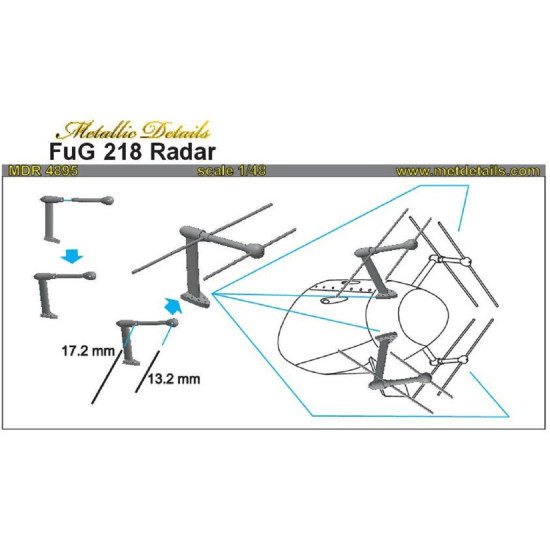 Metallic Details MDR4895 - 1/48 FuG 218 Radar, 3D-printed, scale model kit