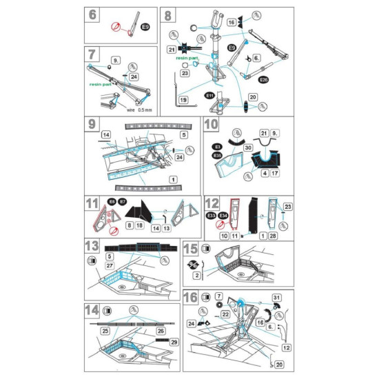 Metallic Details MDR4899 - 1/48 F3H-2M Demon. Wheel bays (for HobbyBoss model)