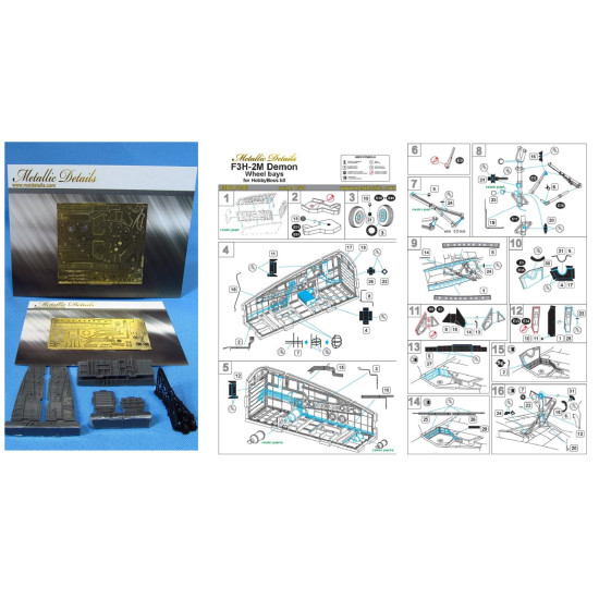 Metallic Details MDR4899 - 1/48 F3H-2M Demon. Wheel bays (for HobbyBoss model)