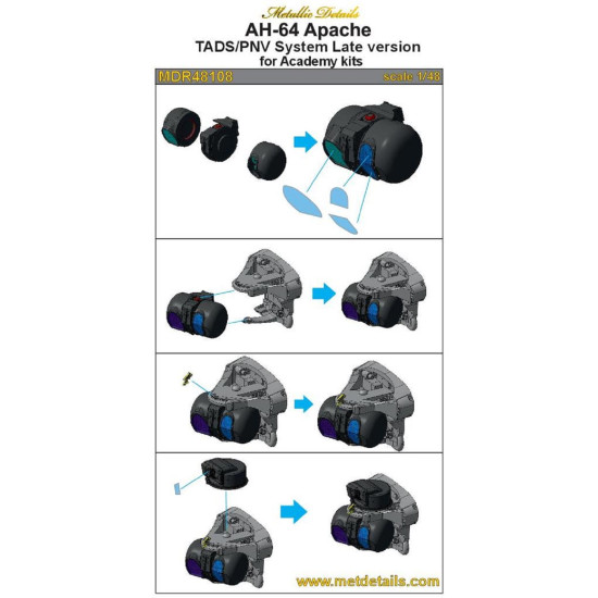 Metallic Details MDR48108 - 1/48 AH-64 Apache. TADS/PNV System Late version