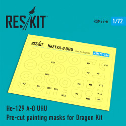 Reskit RSM72-0006 - 1/72 He-129 A-0 UHU Pre-cut painting masks for Dragon Kit
