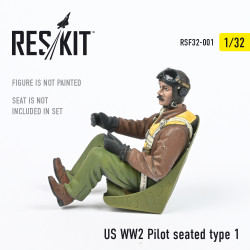 Reskit RSF32-0001 - 1/32 US WW2 Pilot seated type 1, scale model kit