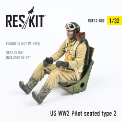 Reskit RSF32-0002 - 1/32 US WW2 Pilot seated type 2, scale model kit