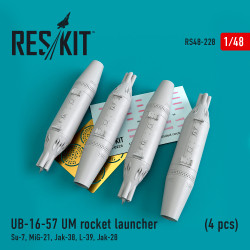 Reskit RS48-0228 - 1/48 UB-16-57 UM rocket launcher (4 pcs) for aircraft model