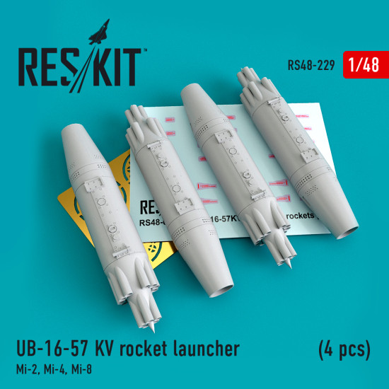 Reskit RS48-0229 - 1/48 UB-16-57 KV rocket launcher (4 pcs) Mi-2, Mi-4, Mi-8
