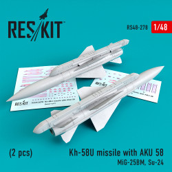 Reskit RS48-0278 - 1/48 Kh-58U missile with AKU 58 (2 pcs) (MiG-25BM, Su-24)