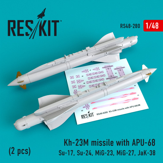 Reskit RS48-0280 - 1/48 Kh-23M missile with APU-68 (2 pcs), scale model kit