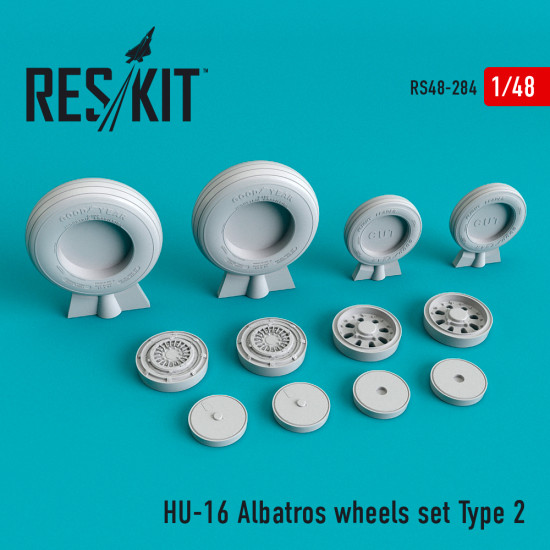 Reskit RS48-0284 - 1/48 HU-16 Albatros wheels set Type 2, scale model kit Reskit RS48-0284 - 1/48 HU-16 Albatros wheels set Type 2, scale model kit