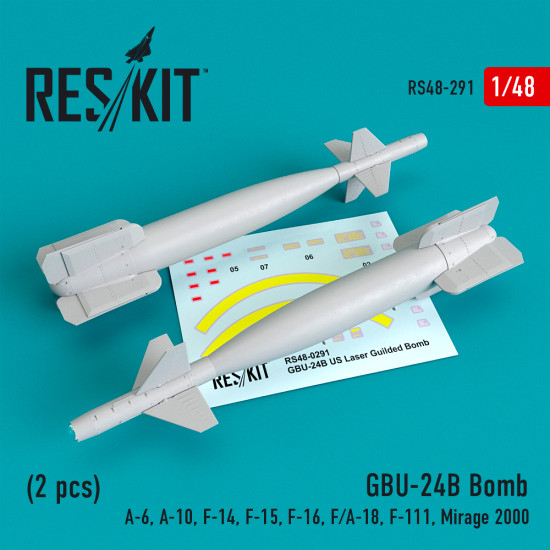 Reskit RS48-0291 - 1/48 GBU-24 (B) Bomb (2 pcs) for aircraft, scale model kit