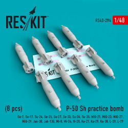 Reskit RS48-0294 - 1/48 P-50 SH practice bomb (8 pcs), scale model kit