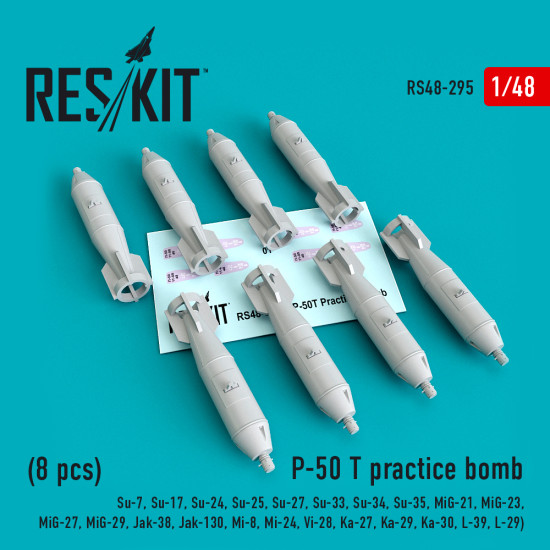 Reskit RS48-0295 - 1/48 P-50 T practice bomb (8 pcs), scale model kit