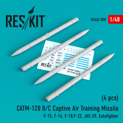 Reskit RS48-0300 - 1/48 CATM-120 B/C Captive Air Training Missile (4 pcs) model