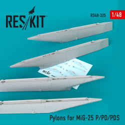 Reskit RS48-0325 - 1/48 Pylons for MiG-25 P/PD/PDS, for aircraft model kit