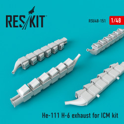 Reskit RSU48-0151 - 1/48 He-111 H-6 exhaust nozzles for ICM model kit