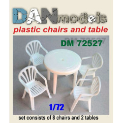 Dan Models 72527 - 1/72 Chairs, table. Set 8 tables, 1 table. resin. 3D printing