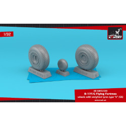 Armory AW32320 1/32 B-17F/G Flying Fortress wheels w/ weighted tyres type B (GS)